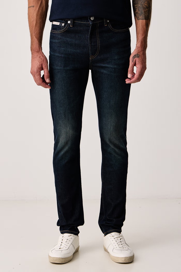 Calvin Klein Jeans Jeansy slim taper męskie granatowy LV04RD700G