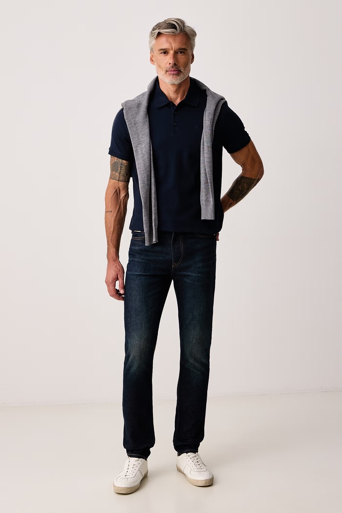 Calvin Klein Jeans Jeansy slim taper męskie LV04RD700G granatowy AW26