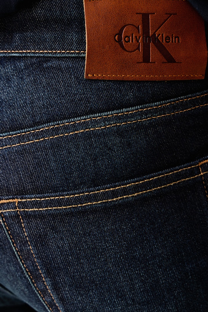 Jeansy slim taper męskie Calvin Klein Jeans LV04RD700G granatowy