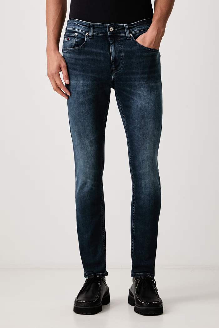 Tommy Jeans Jeansy slim taper męskie granatowy DM0DM21901