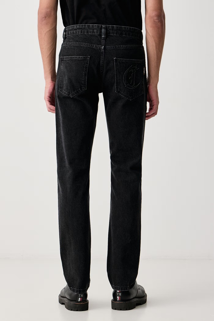 Odzież Just Cavalli Jeansy slim fit męskie 81OAB5S1.CDWC8 czarny