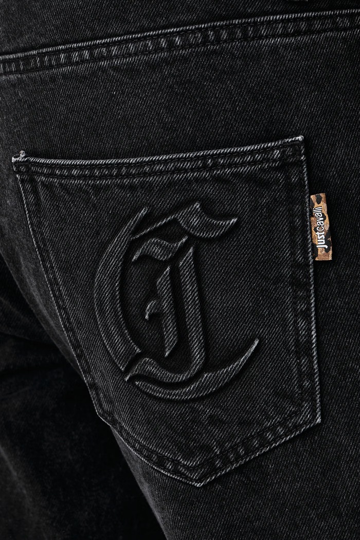Jeansy slim fit męskie Just Cavalli 81OAB5S1.CDWC8 czarny