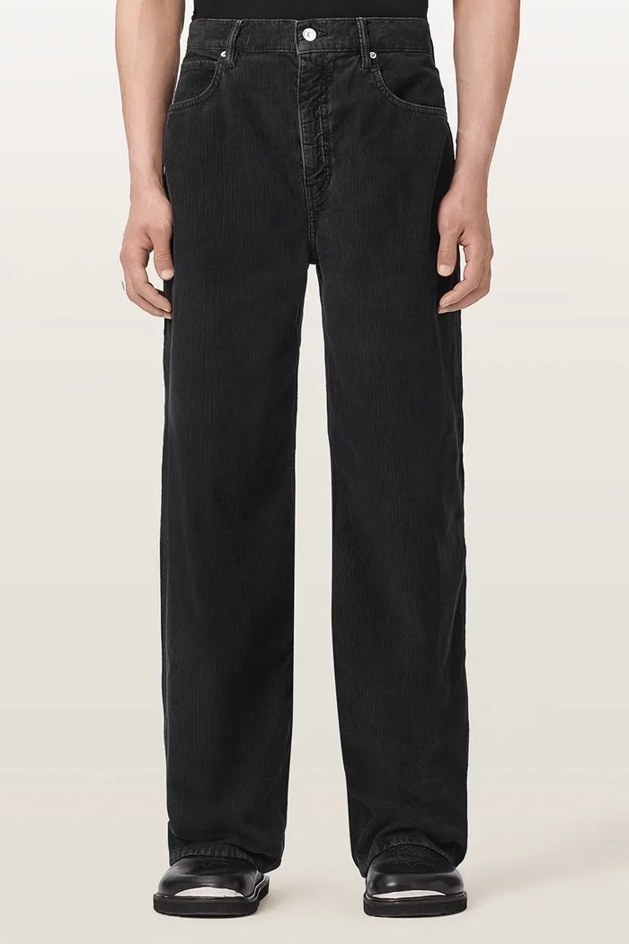 AllSaints Jeansy wide leg męskie LENNY CORD granatowy M041EF