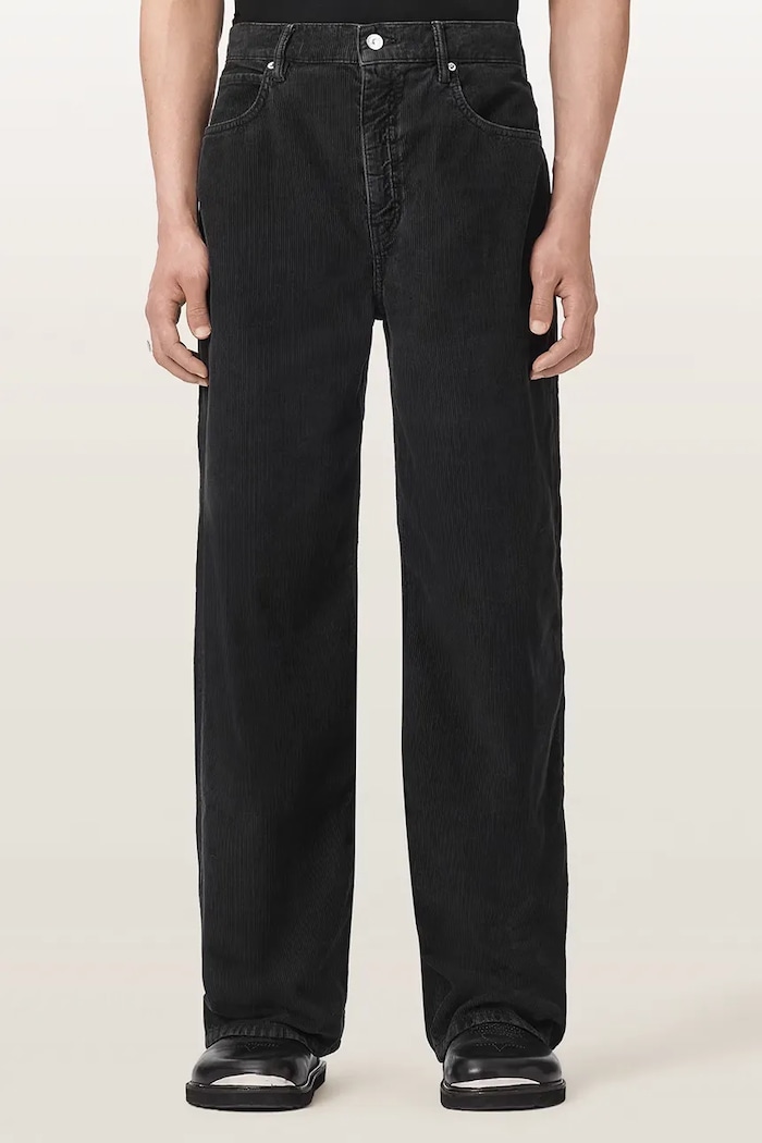 AllSaints Jeansy wide leg męskie LENNY CORD granatowy M041EF