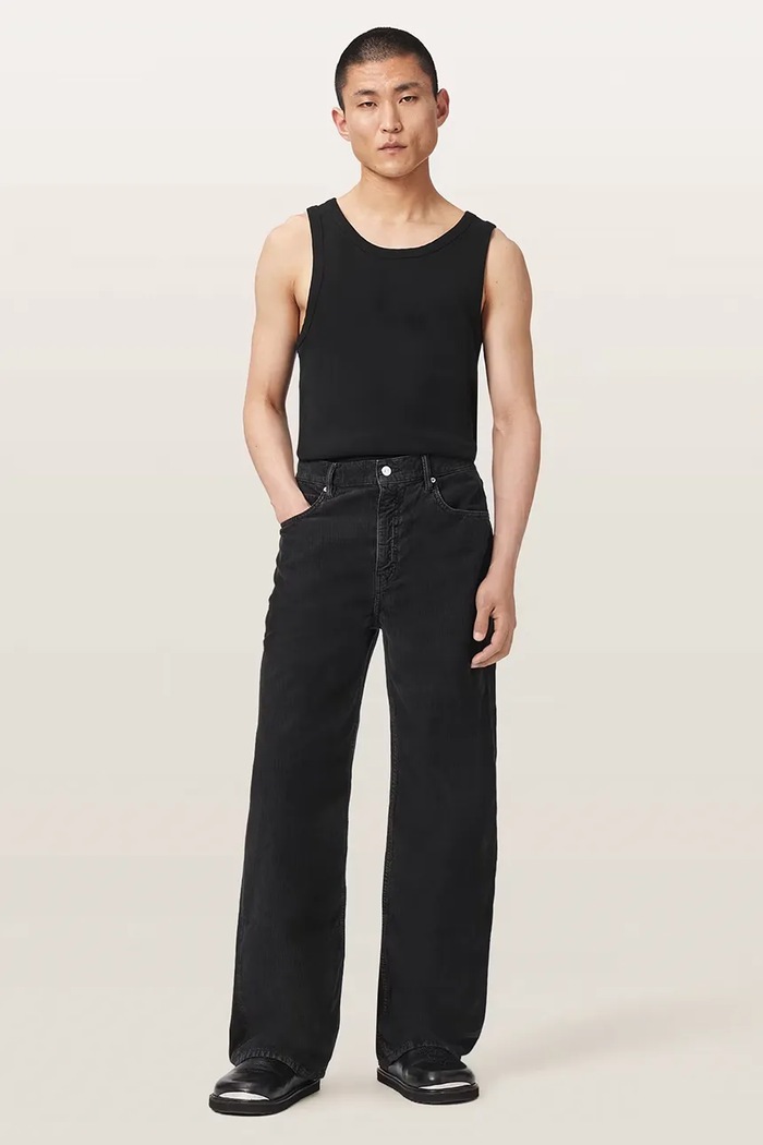 Jeansy wide leg męskie LENNY CORD AllSaints M041EF granatowy
