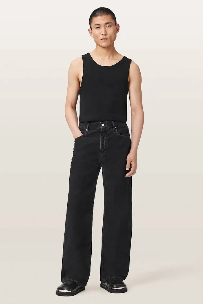 Jeansy wide leg męskie LENNY CORD AllSaints M041EF granatowy