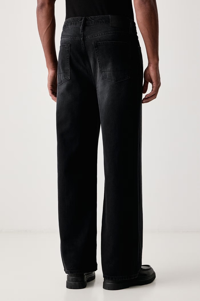 Odzież AllSaints Jeansy wide leg męskie LENNY M022EF czarny