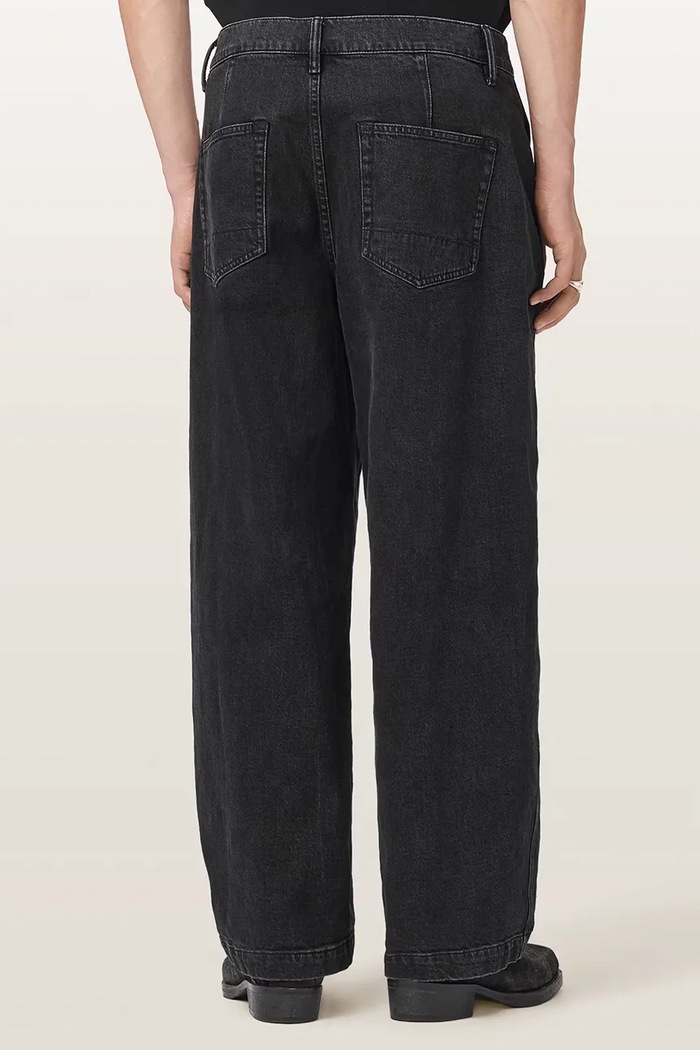AllSaints Jeansy barrel męskie RAAFI M025EF czarny AW26