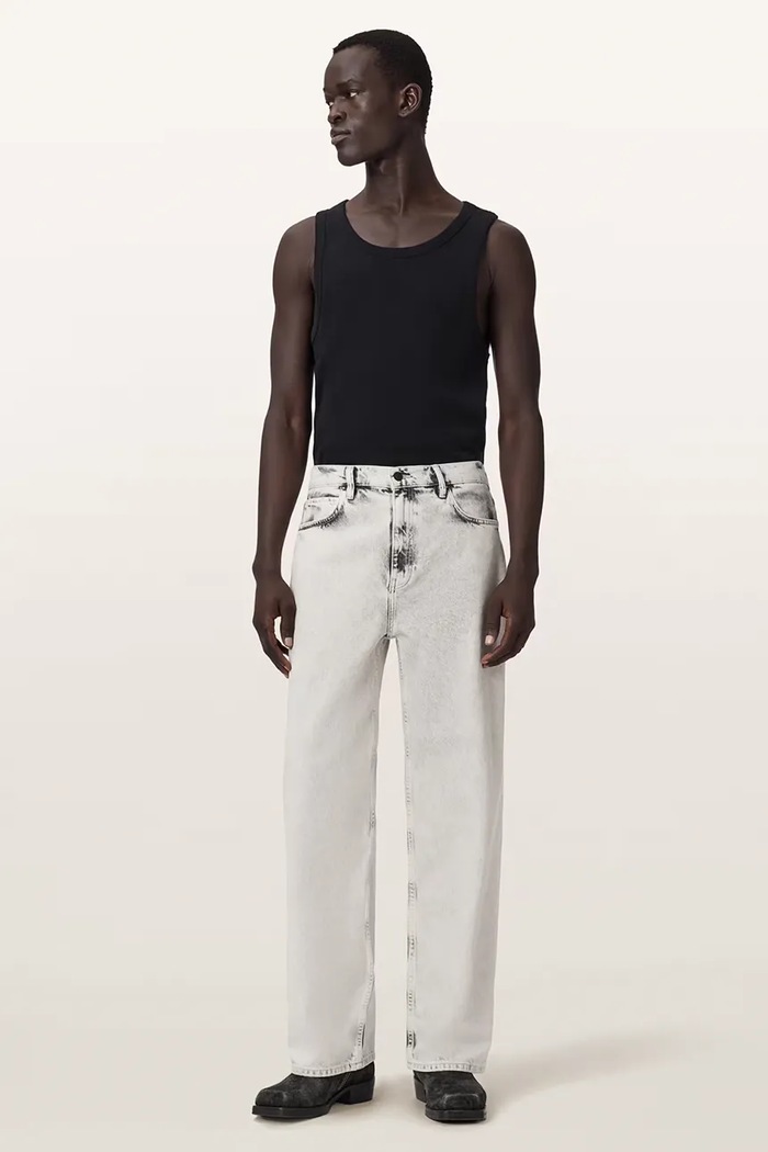 Jeansy wide leg męskie LENNY AllSaints M023EF szary