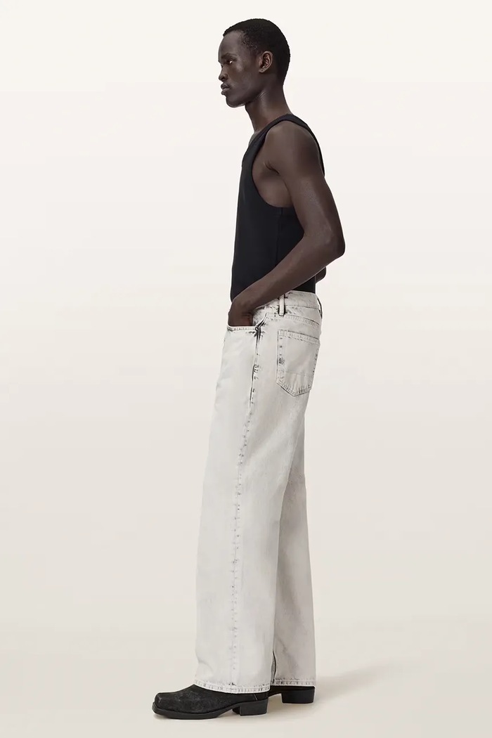 Jeansy wide leg męskie LENNY AllSaints szary M023EF