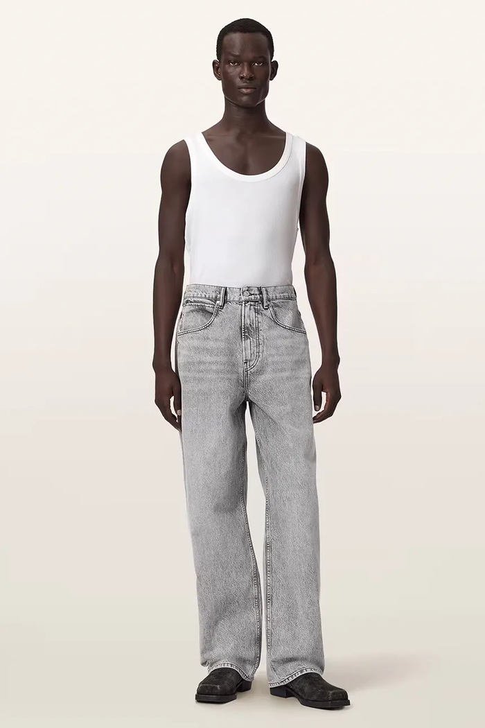 AllSaints jeansy relaxed fit męskie RIVET szary M038EF