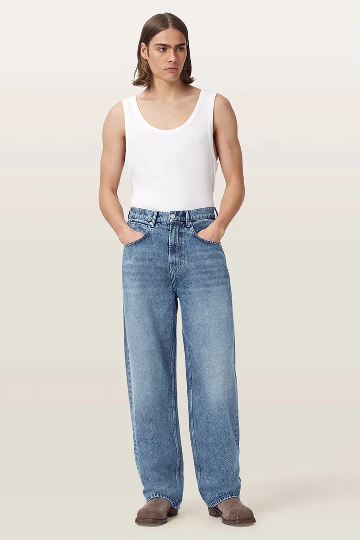 AllSaints jeansy relaxed fit męskie RIVET niebieski M037EF