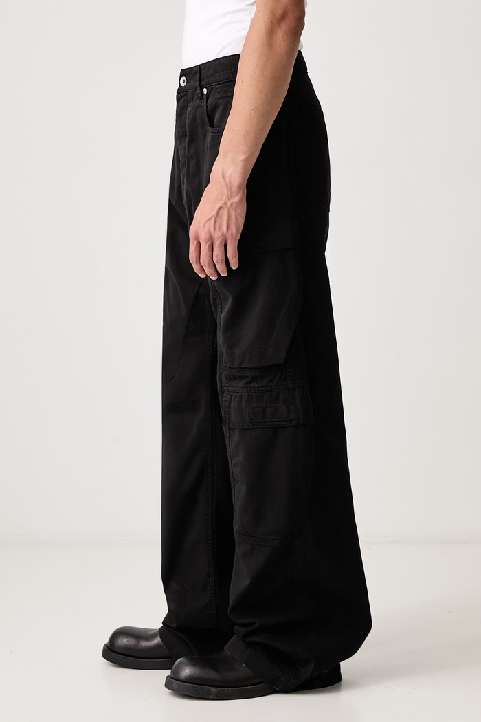 Double Cargo hlače cargo od pamuka za muškarce Rick Owens DRKSHDW DU02F6361.TW crna