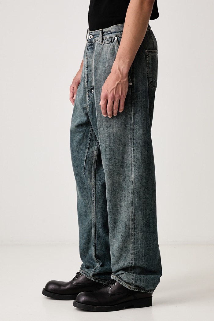 Joris rifle straight pánske Rick Owens DRKSHDW DU02F6356.DMI modrá