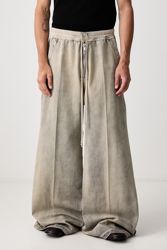 Rick Owens DRKSHDW Geth Belas rifle relaxed fit pánske béžová DU02F6378.DMK