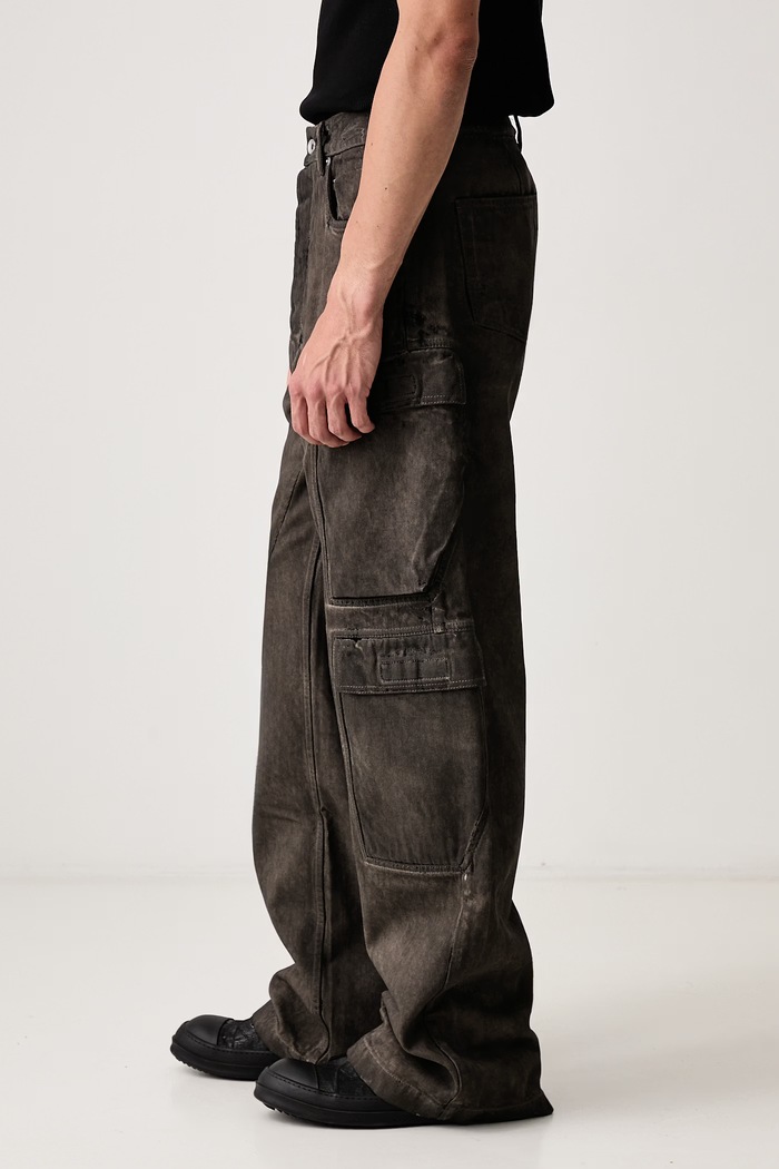 Double Cargo rifle relaxed fit pánske Rick Owens DRKSHDW DU02F6361.DRK sivá
