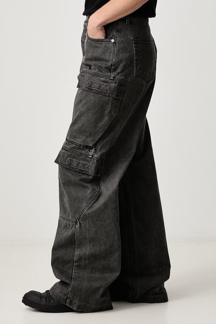 Double Cargo blugi relaxed fit pentru bărbați Rick Owens DRKSHDW DU02F6361.CVG gri