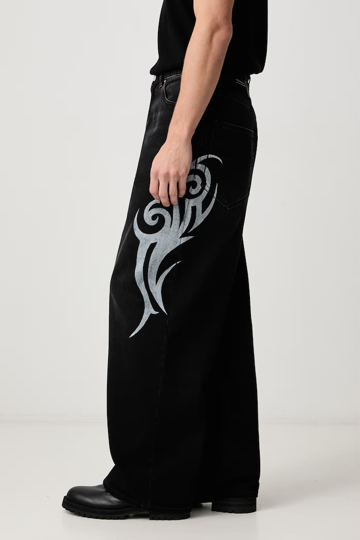 Graffiti Tribal джинси relaxed fit чоловічі Vetements MH27DJ090B чорний