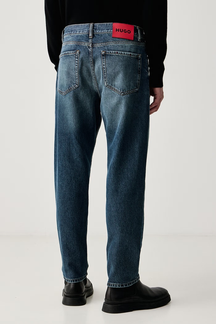 Ρούχα HUGO Τζιν relaxed fit ανδρικά HUGO 50568097 μπλε