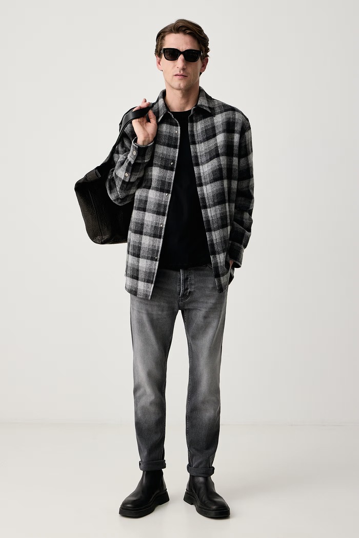 HUGO Τζιν tapered ανδρικά HUGO 50568079 γκρί AW26