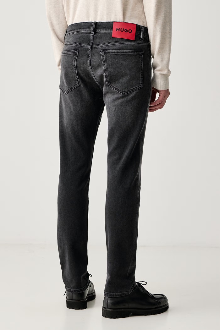 Ρούχα HUGO Τζιν slim fit ανδρικά HUGO 50566013 μαύρο
