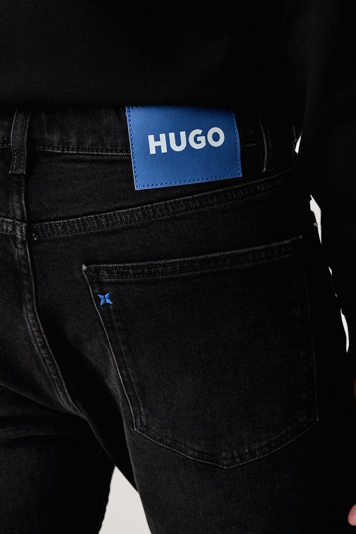 Jeansy slim fit męskie Zane HUGO Blue 50572478 czarny