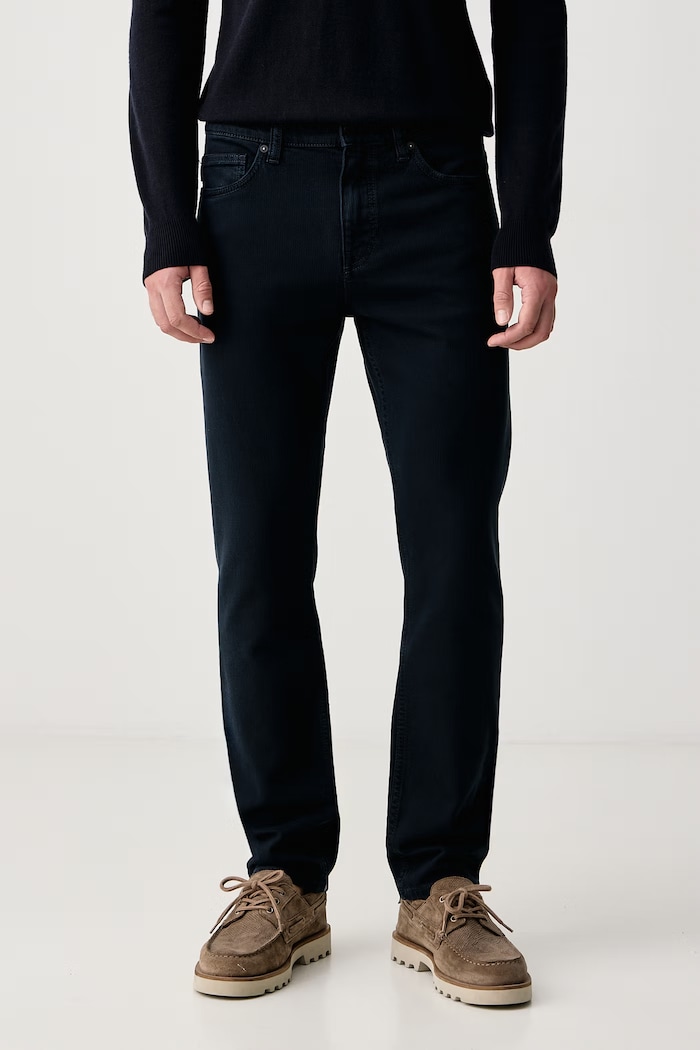 BOSS Orange Jeansy slim fit męskie DELAWARE BO granatowy 50570881
