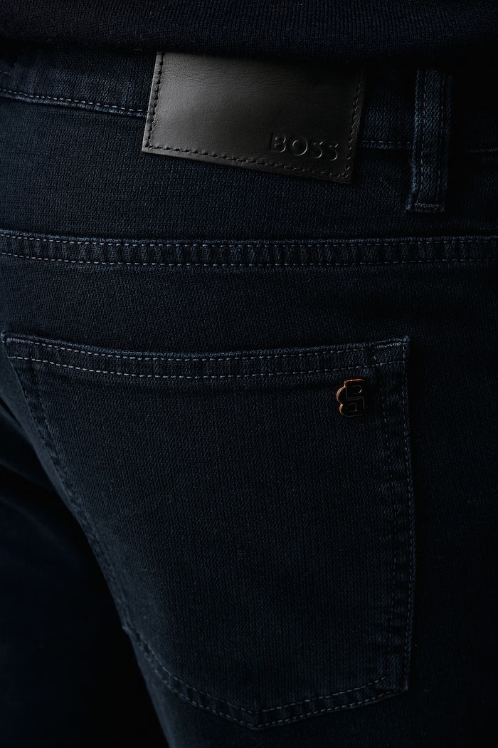 Jeansy slim fit męskie DELAWARE BO BOSS Orange 50570881 granatowy