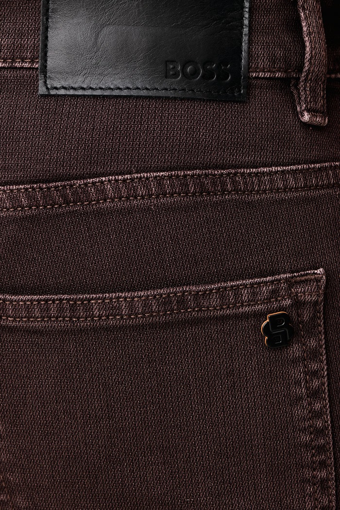 Jeansy slim fit męskie DELAWARE BO BOSS Orange 50570881 brązowy