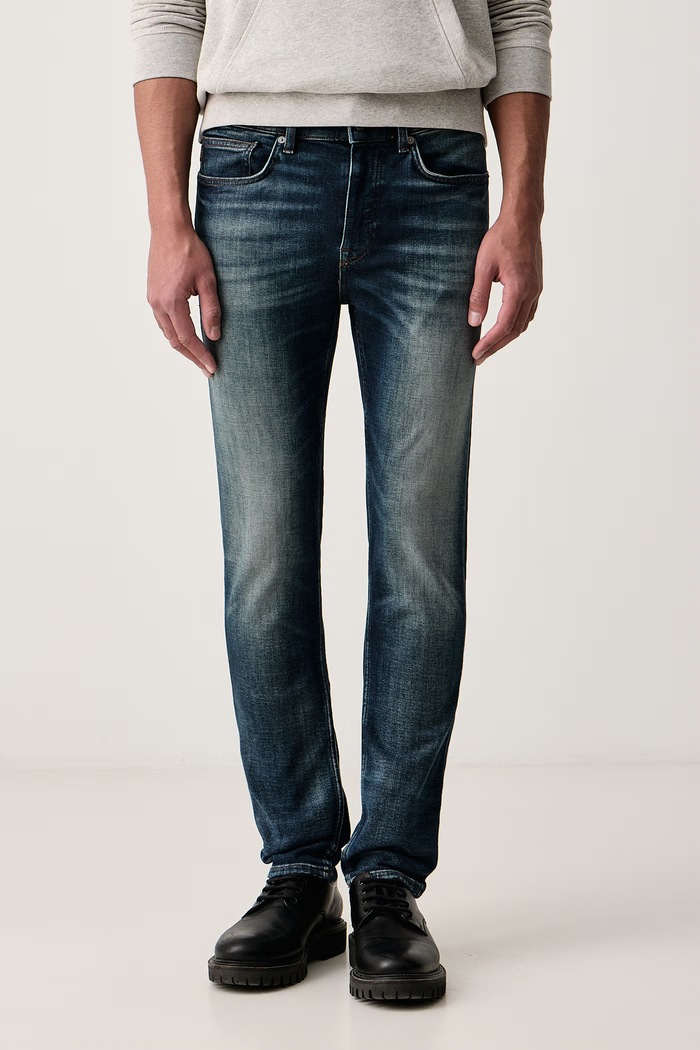 BOSS Orange Jeansy slim fit męskie DELAWARE BO granatowy 50569162