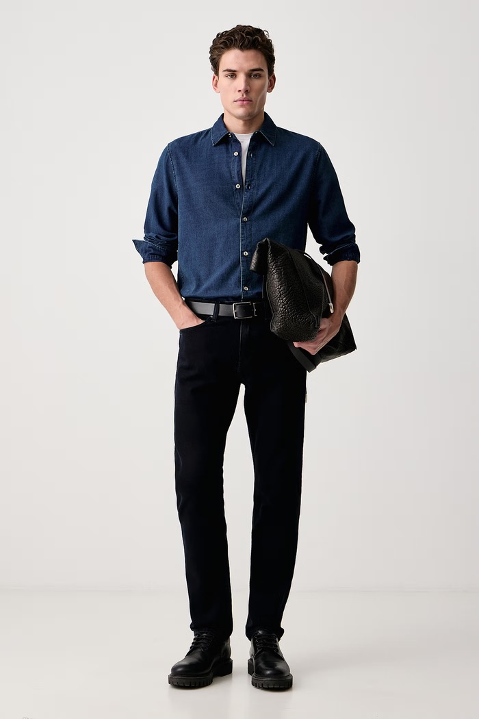 BOSS Orange Slim fit džíny pánské DELAWARE BO 50569140 námořnická modř AW26
