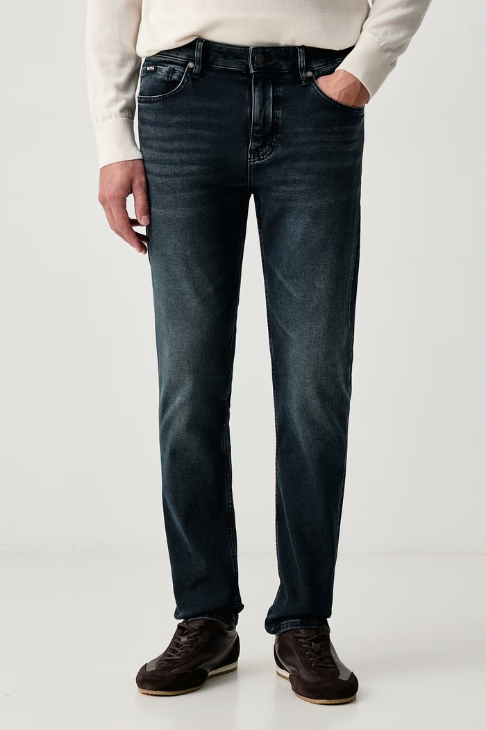 BOSS Jeansy slim fit męskie P-Delaware granatowy 50568841