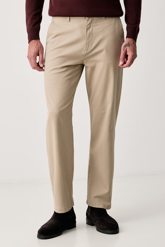 U.S. Polo Assn. Spodnie męskie bawełniane z elastanem RELAXED FIT CHINO beżowy MUP5479