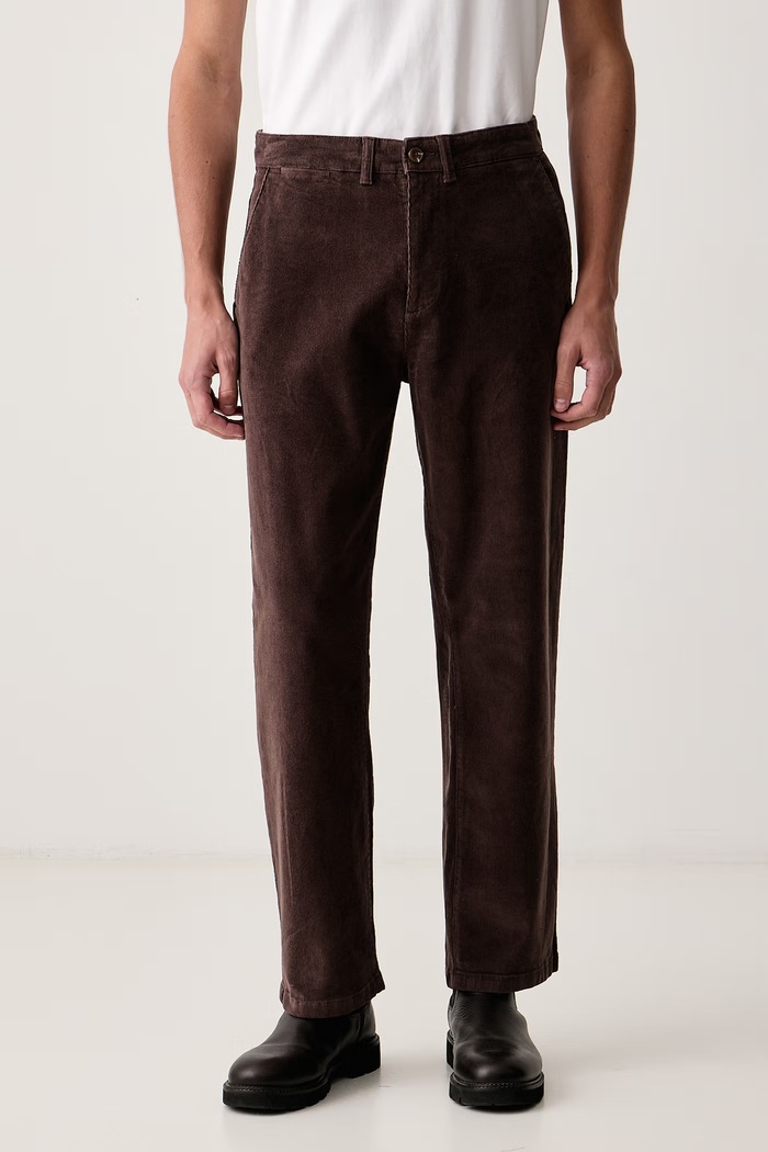 U.S. Polo Assn. Hlače za muškarce od samta RELAXED FIT CORD CHINO smeđa MUP5611