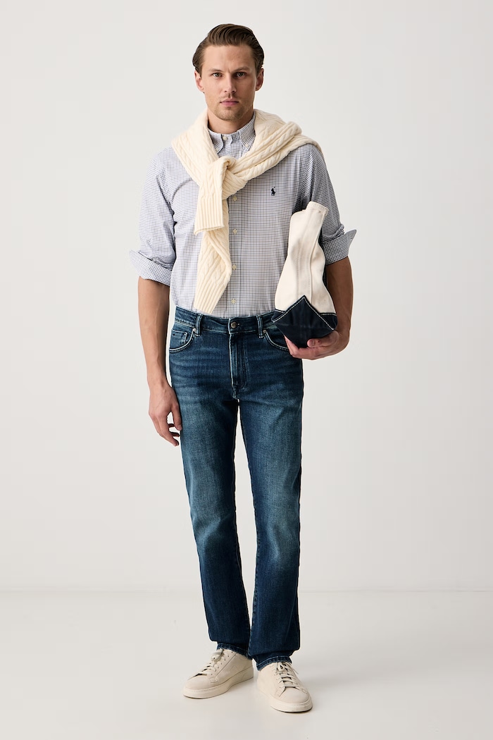 Hackett London Jeansy regular męskie HM2100103R niebieski AW26