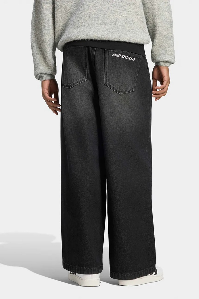adidas Originals Jeansy wide leg męskie IB6955 czarny AW26