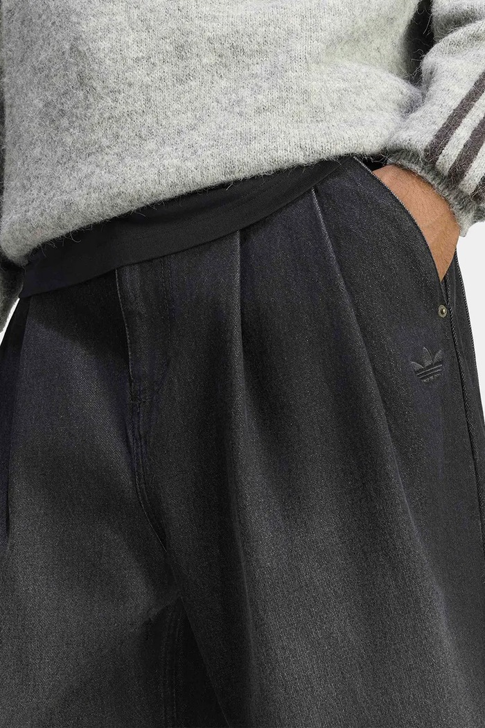 Jeansy wide leg męskie adidas Originals IB6955 czarny