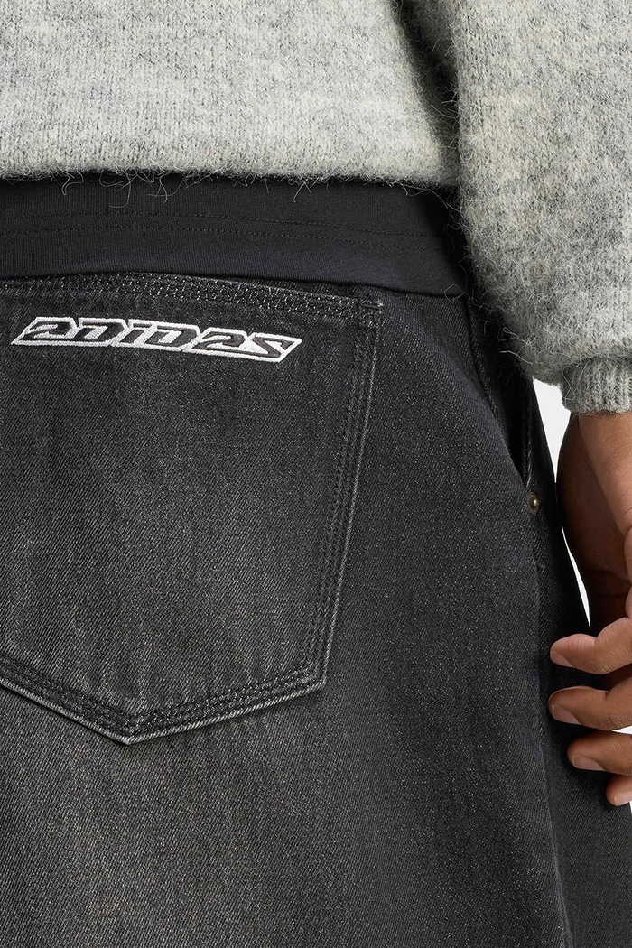 Jeansy wide leg męskie adidas Originals czarny IB6955