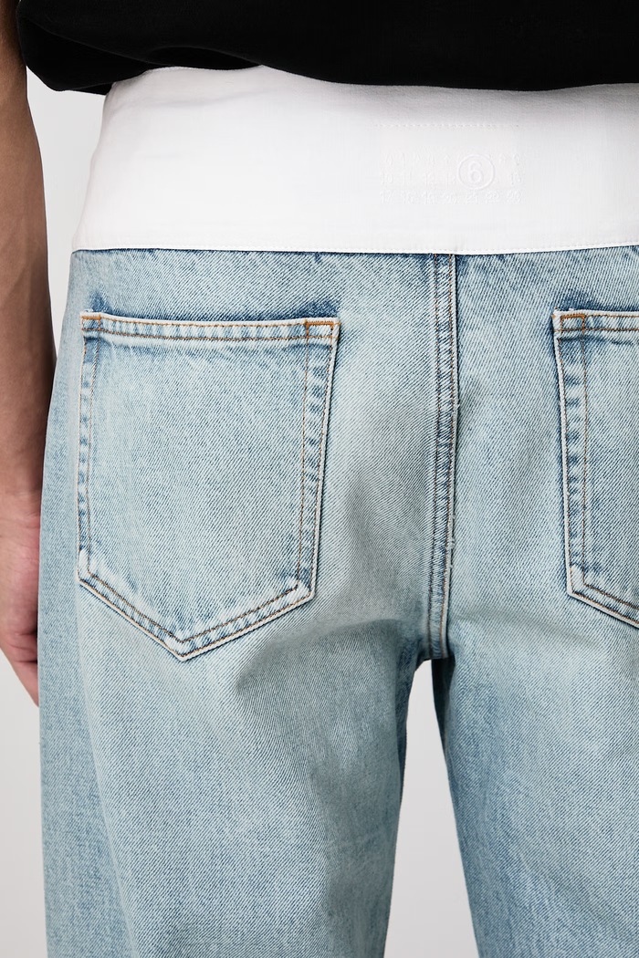 Jeansy relaxed fit męskie MM6 Maison Margiela niebieski SH0LA0041.M30058