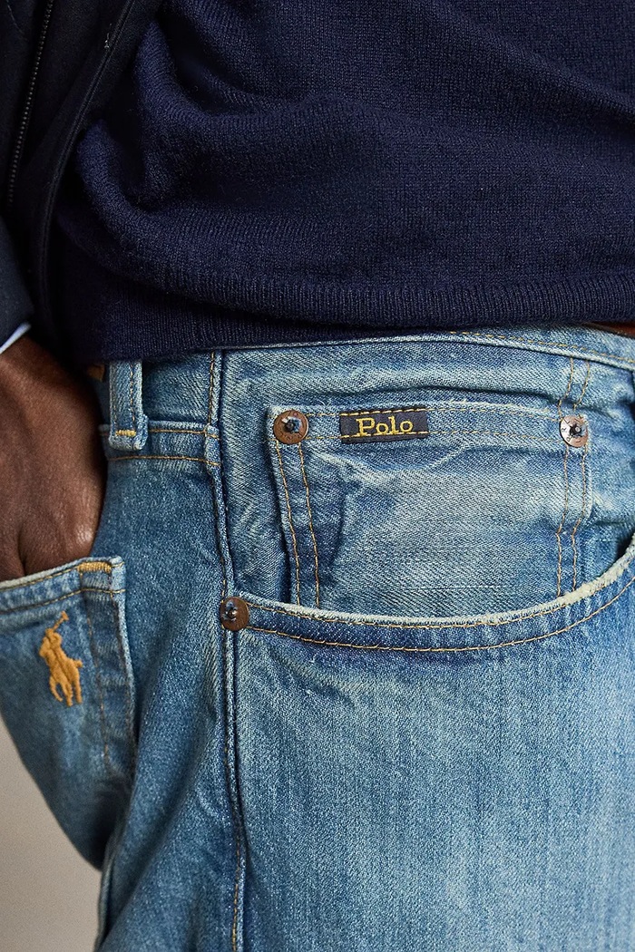 Polo Ralph Lauren jeansy skinny męskie niebieski 710B30137