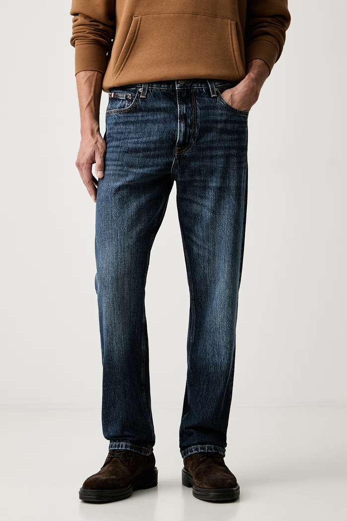 Tommy Hilfiger jeansy straight męskie granatowy MW0MW44894