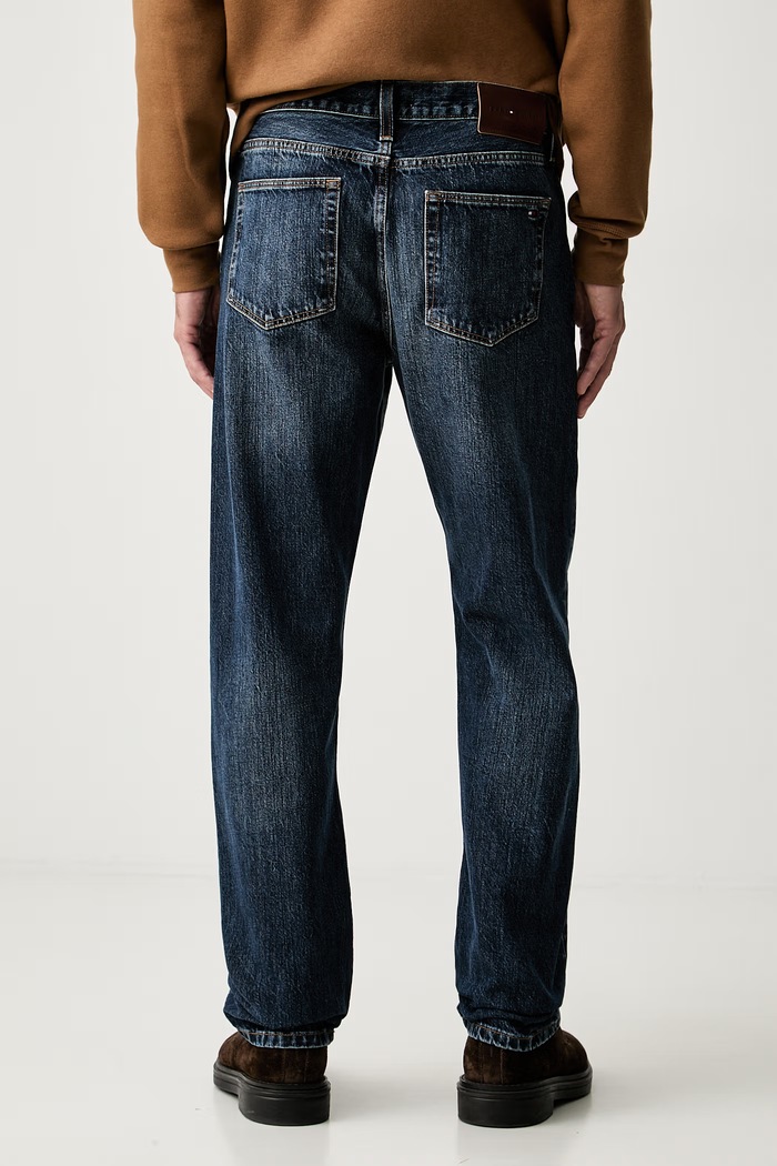 Odzież Tommy Hilfiger jeansy straight męskie MW0MW44894 granatowy