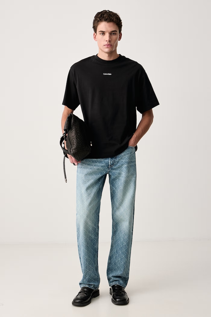 Calvin Klein Jeans Дънки straight дамски LV04RH903G син AW26