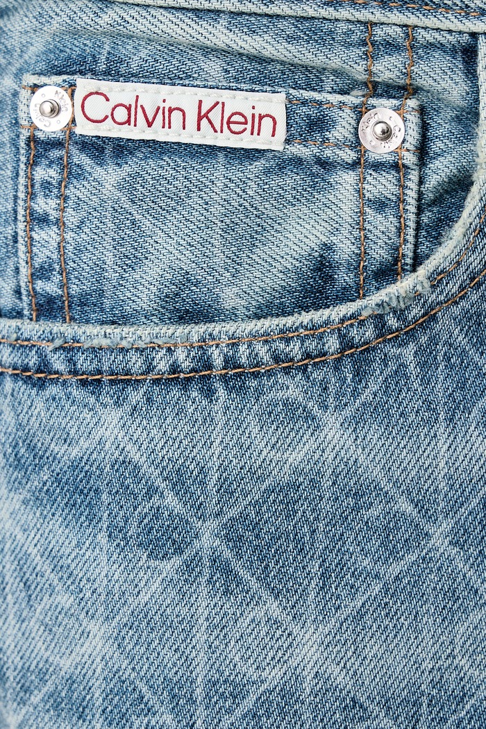 Дънки straight дамски Calvin Klein Jeans LV04RH903G син