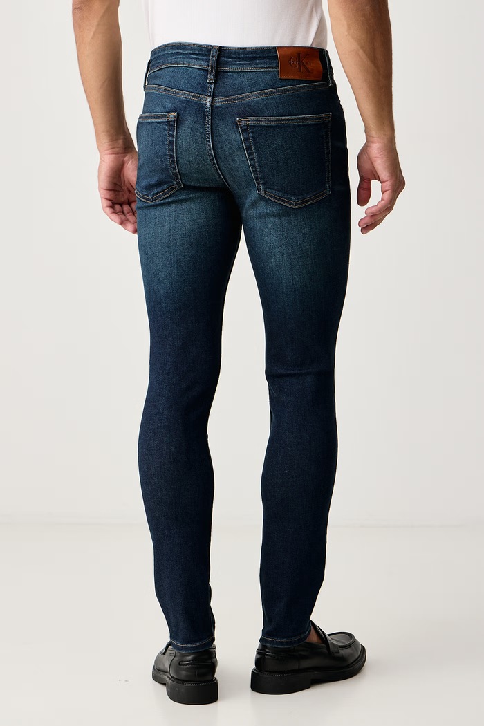 Odzież Calvin Klein Jeans Jeansy skinny męskie LV04RH754G niebieski
