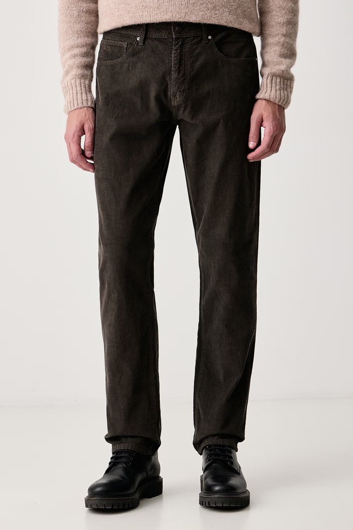 Armani Exchange Spodnie straight męskie sztruksowe zielony XM000069.AF28658