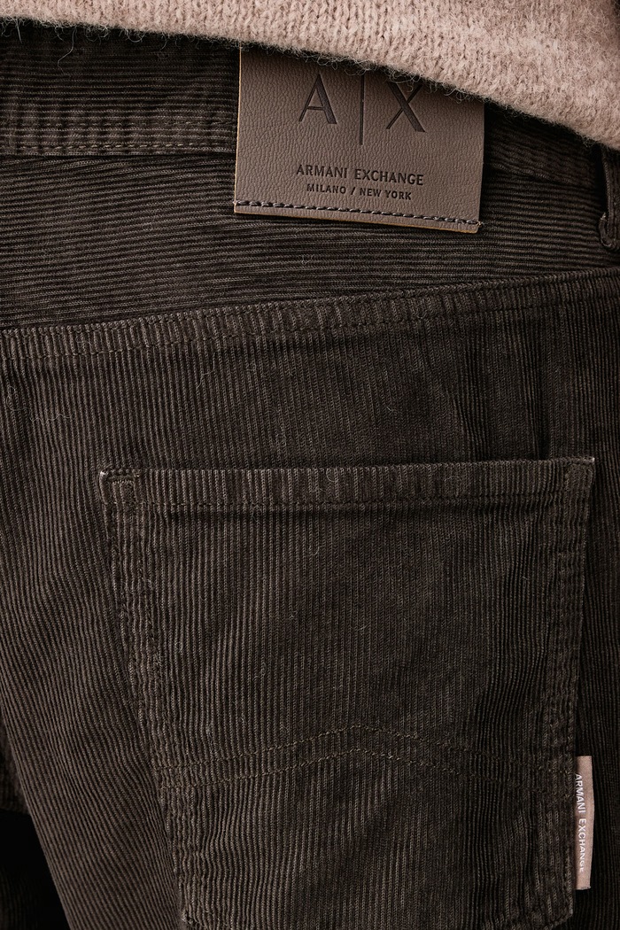 Spodnie straight męskie sztruksowe Armani Exchange XM000069.AF28658 zielony