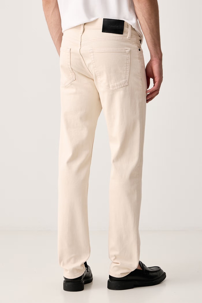 Odzież Calvin Klein Jeansy slim fit męskie LV04RH736G beżowy