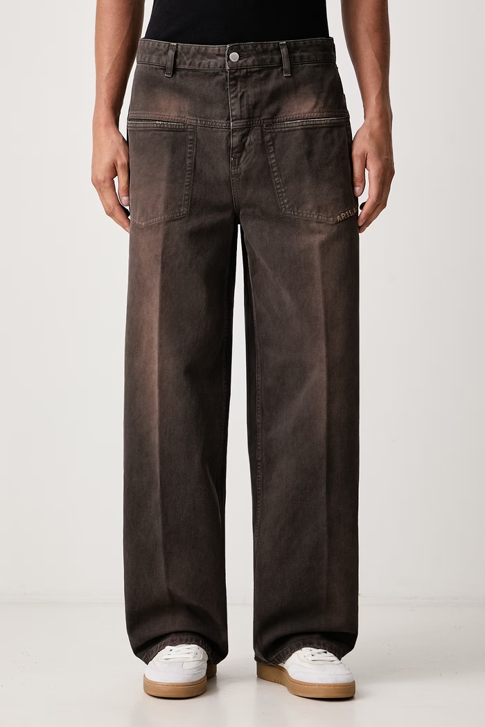 Axel Arigato Invert jeansy relaxed fit męskie brązowy A3778005