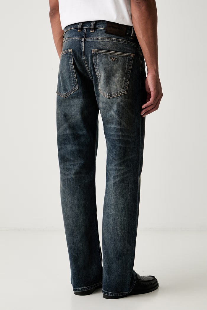 Odzież Emporio Armani jeansy loose męskie EM006492.AF27565 niebieski
